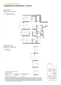 Lucerne Grand 3 Bedroom Premium + Study Type CP1S